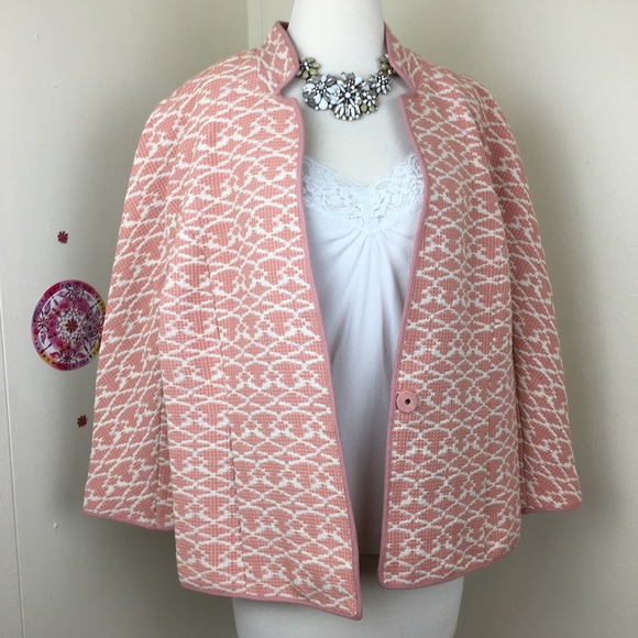 NWOT C. wonder oversized vintage feel dusty pink blazer pockets size 16 - Picture 2 of 13